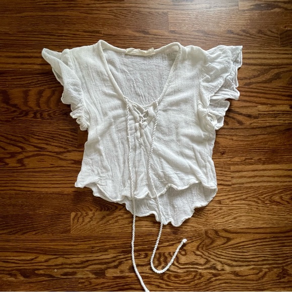 Jen's Pirate Booty Tops - Jen’s Pirate Booty Gauze Flutter Sleeve Tee